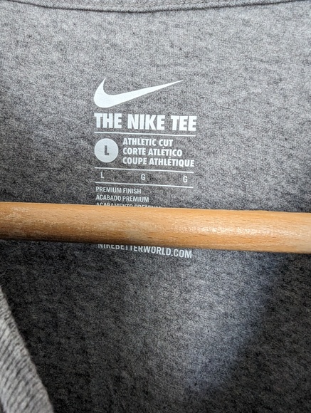 Retro Nike Crew Neck T Shirt - Size 2xl - Grey Spellout - Cotton - P2P 24" - Picture 4 of 6